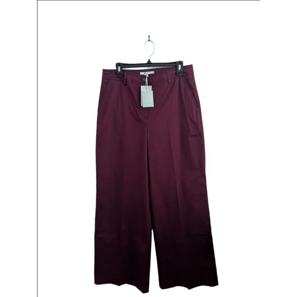 Women's Boden Burgundy Wide Leg Pants Size 10 - Picture 3 of 8